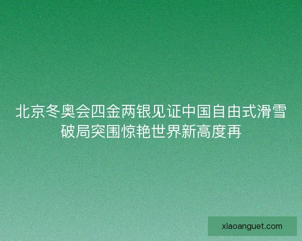 北京冬奥会四金两银见证中国自由式滑雪破局突围惊艳世界新高度再